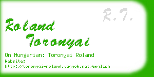 roland toronyai business card